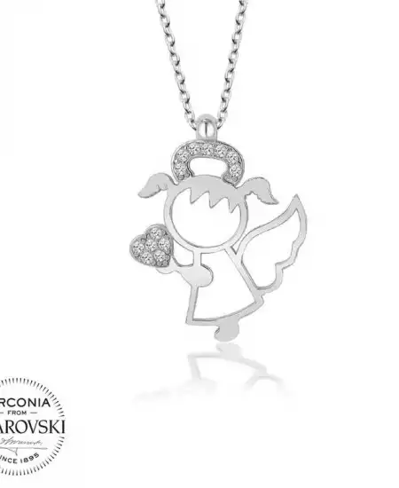 Swarovski Taşlı Gümüş Su Perisi Bayan Kolye