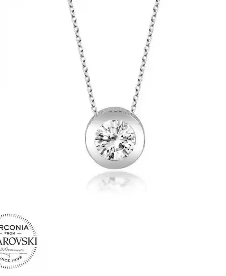 Swarovski Gümüş Tektaş Bayan Kolye