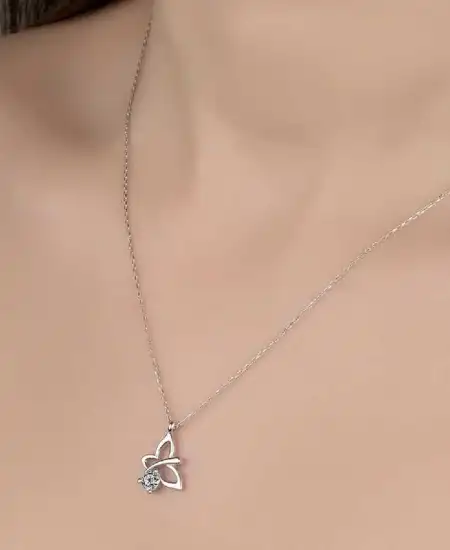 Swarovski Taşlı Gümüş Yusufcuk Bayan Kolye