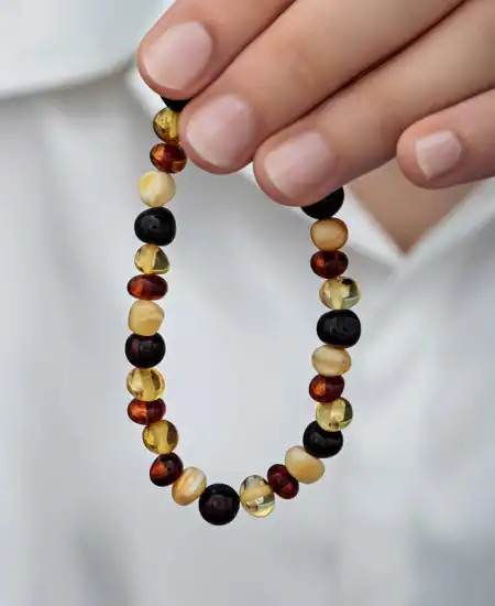 Yetişkin Damla Kehribar Bileklik