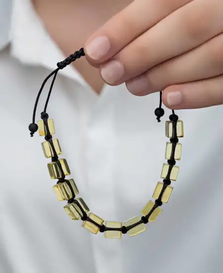 Yetişkin Damla Kehribar Bileklik