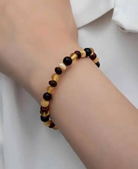 Yetişkin Damla Kehribar Bileklik