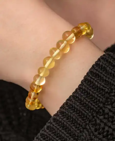 Yetişkin Damla Kehribar Bileklik