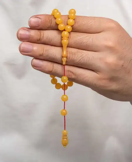 Yuvarlak Sıkma Kehribar Tesbih