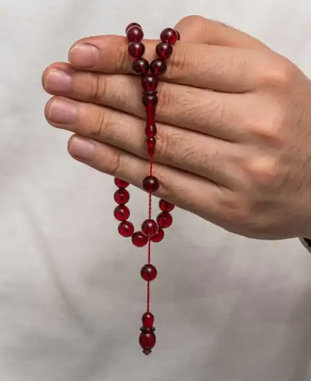 Yuvarlak Sıkma Kehribar Tesbih