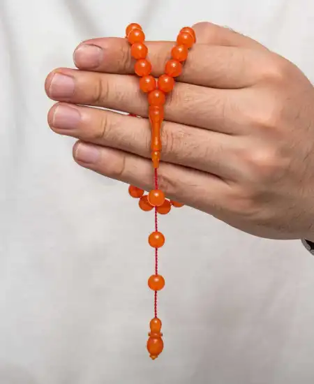 Yuvarlak Sıkma Kehribar Tesbih