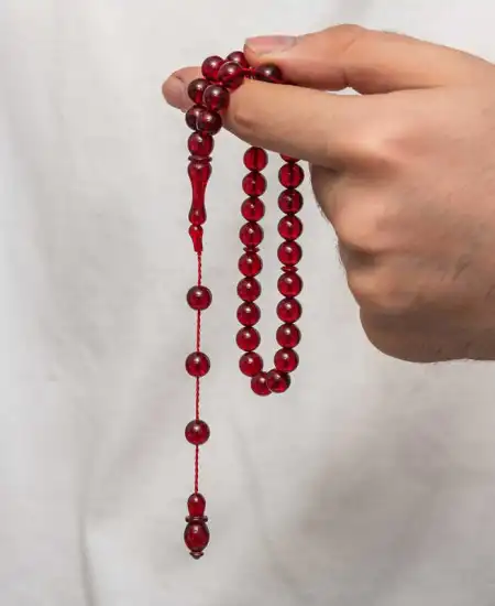 Yuvarlak Sıkma Kehribar Tesbih