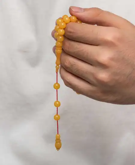 Yuvarlak Sıkma Kehribar Tesbih