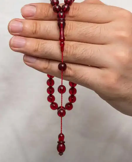 Yuvarlak Sıkma Kehribar Tesbih