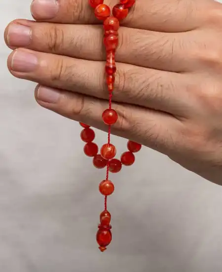 Yuvarlak Sıkma Kehribar Tesbih