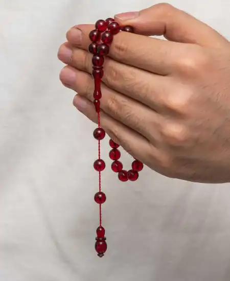 Yuvarlak Sıkma Kehribar Tesbih