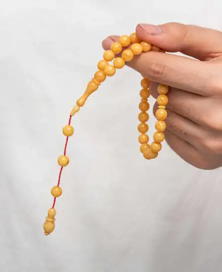 Yuvarlak Sıkma Kehribar Tesbih