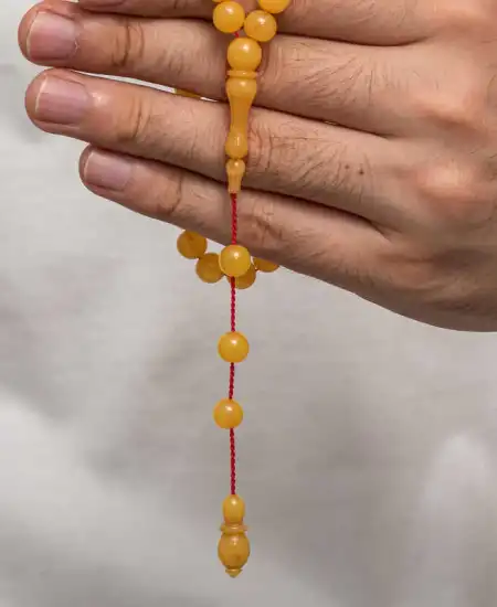 Yuvarlak Sıkma Kehribar Tesbih