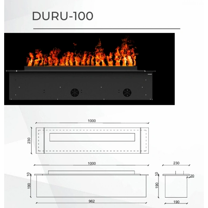Zaya Duru Buharlı 100cm Renkli Bluetooth lu Elektrikli Şömine