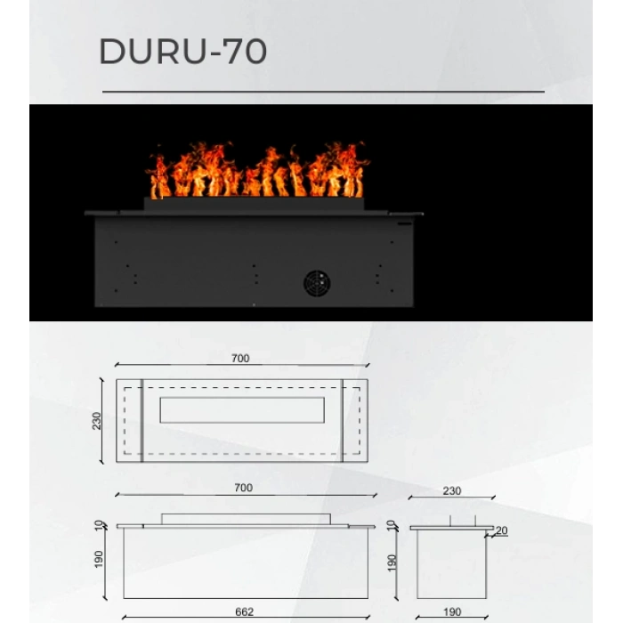 Zaya Duru Buharlı 70cm Renkli Bluetooth lu Elektrikli Şömine