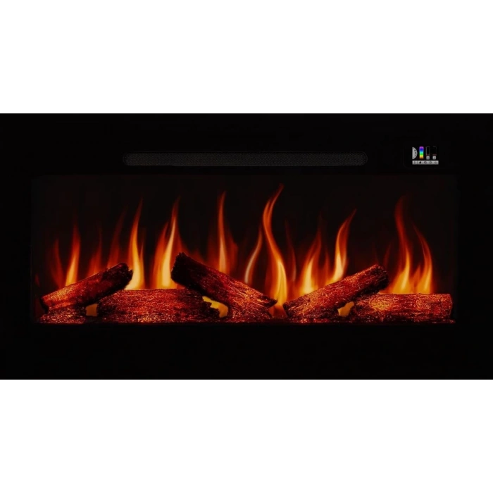 Zaya Pagla 100cm Renkli Isıtmalı Bluetooth lu Elektrikli Şömine