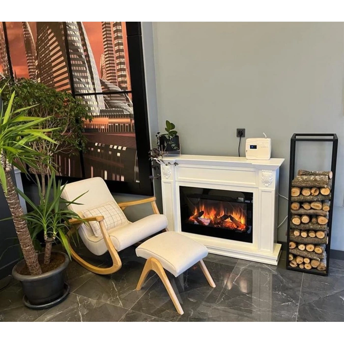 Zaya Pagla 80cm Renkli Isıtmalı Bluetooth lu Elektrikli Şömine