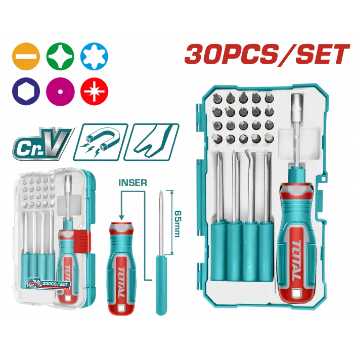 30 PARÇA BİTS UÇLU TORNAVİDA SETİ