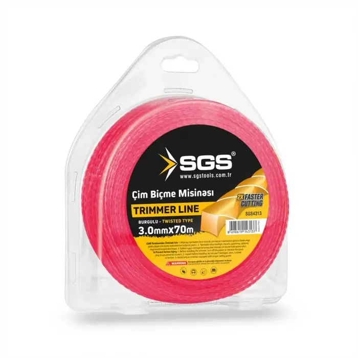 SGS TIRPAN MİSİNASI 3.0 MM 70 MT BURGULU (PEMBE)