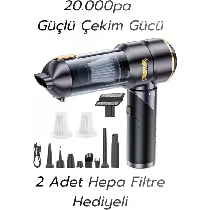 ST-6693APlus 20000 PA Şarjlı Kablosuz El Süpürgesi | Fırçasız Motorlu Araç Süpürgesi