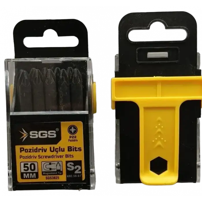 SGS POZİDRİV UÇLU BİTS S2 PZ2*50mm Black-Pro Series 10 lu Paket
