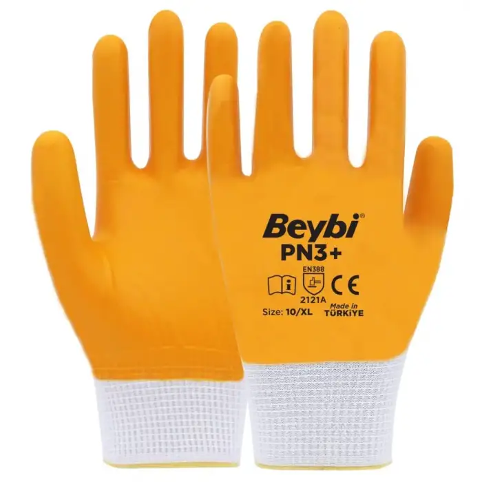 Beybi PN3+ Polyester Örme Nitril Eldiven 1 Paket
