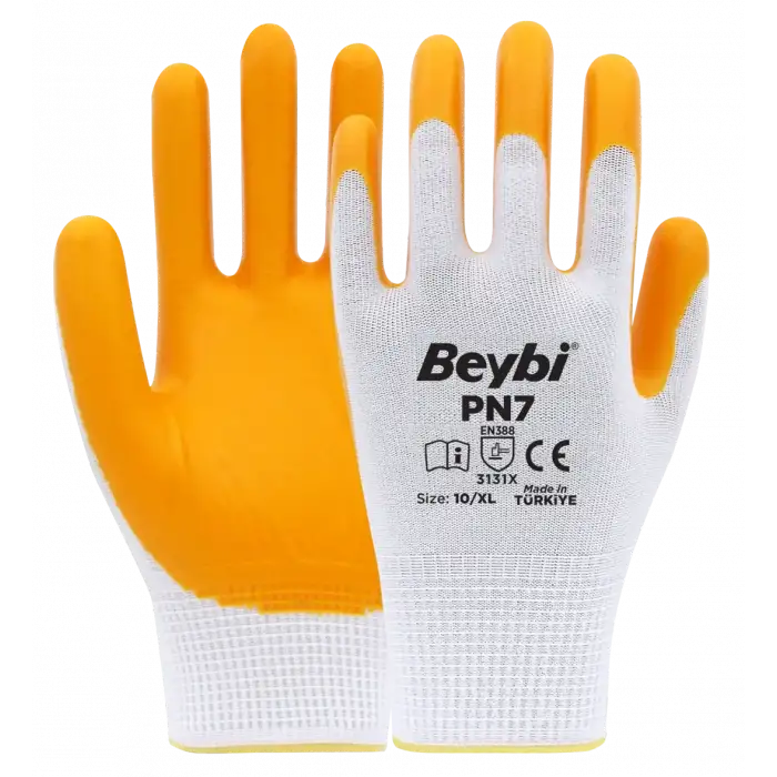 Beybi PN7 Polyester Örme Nitril Eldiven 1 Paket