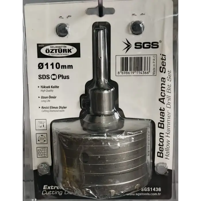 SGS BETON BUAT AÇMA ADAPTÖRLÜ SET 110MM SGS1436