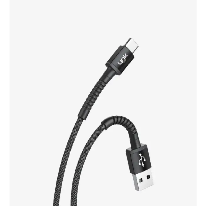 Linktech K552 Safe 3A Örgülü Metal Başlı USB Tip-C Şarj Kablosu