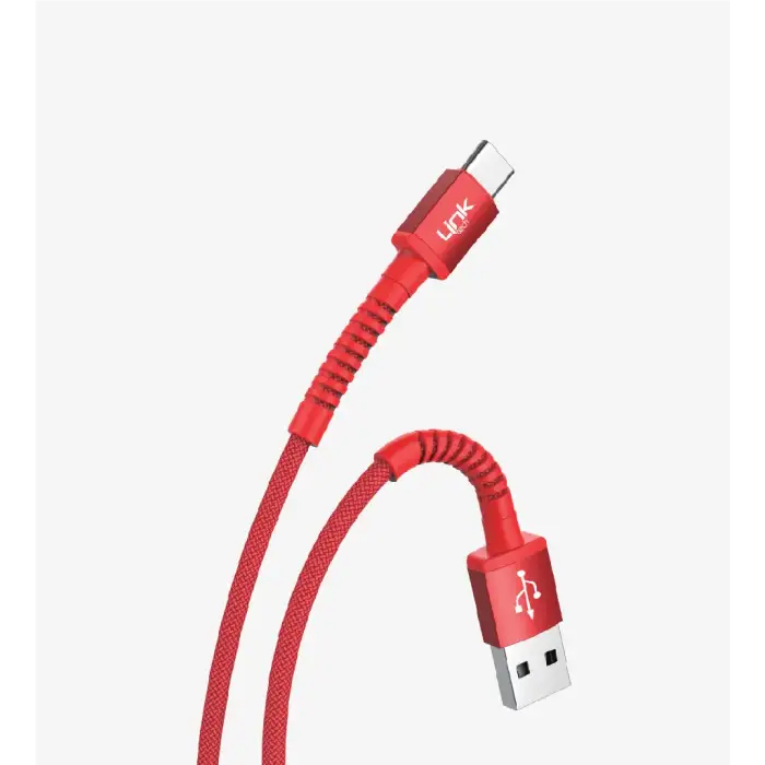 Linktech K552 Safe 3A Örgülü Metal Başlı USB Tip-C Şarj Kablosu