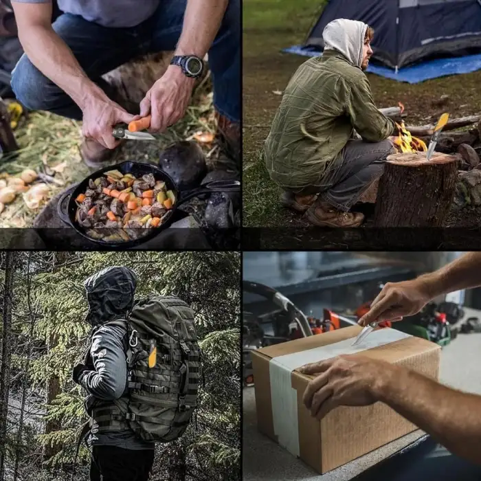 CAT DA980047 Kemer Askı Kancalı Katlanabilir 18CM Paslanmaz Çelik Kamp Çakısı