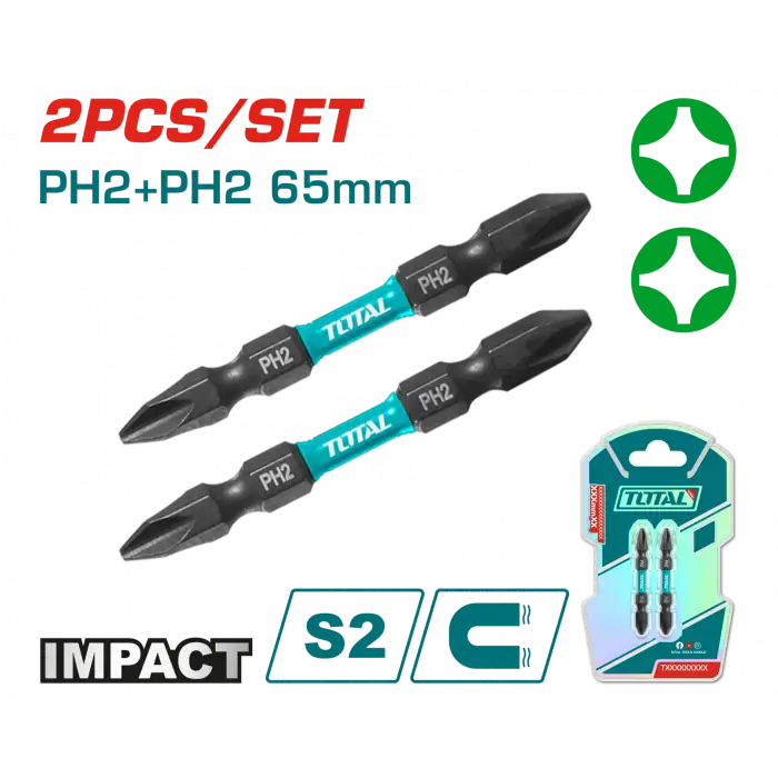 DARBELİ 65MM 2 Lİ ÇİFT TARAFLI PH2 BİTS UÇ