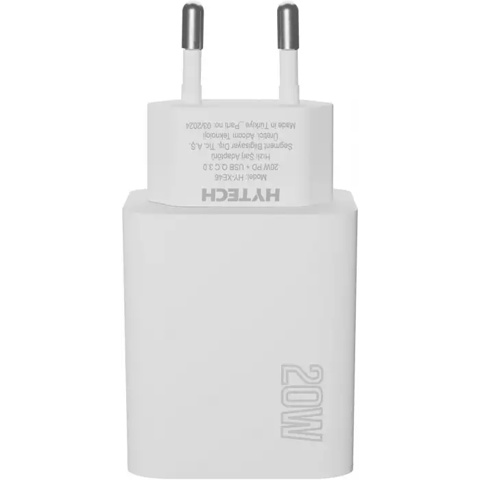 HYTECH 20W PD+ 18W QC 3.0 USB ve TYP-C Girişli Hızlı Şarj Cihazı