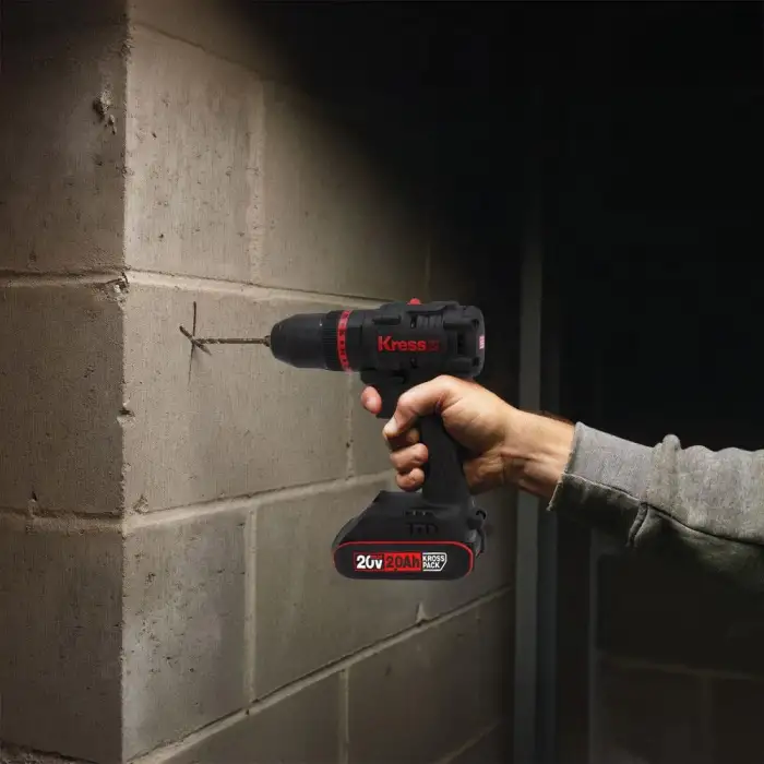 Kress KUC30.1 20Volt/2.0Ah Li-ion 60Nm Çift Akülü Kömürsüz Profesyonel Şarjlı Darbeli Matkap