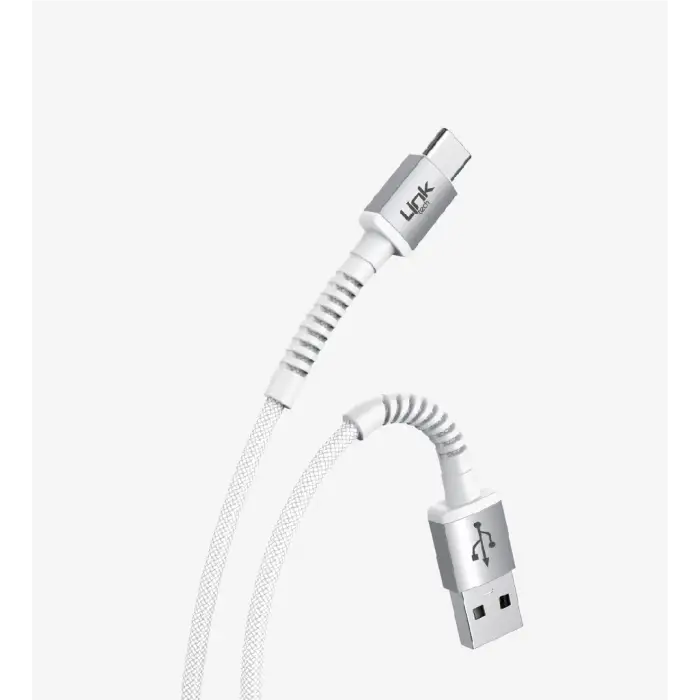 Linktech K552 Safe 3A Örgülü Metal Başlı USB Tip-C Şarj Kablosu