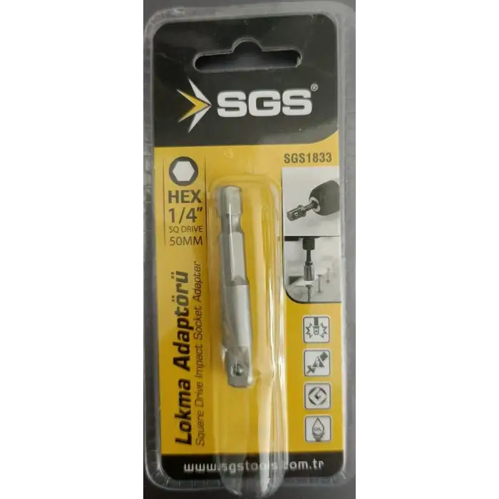SGS LOKMA ADAPTÖRÜ 1/4 50MM (HEX PLUS)