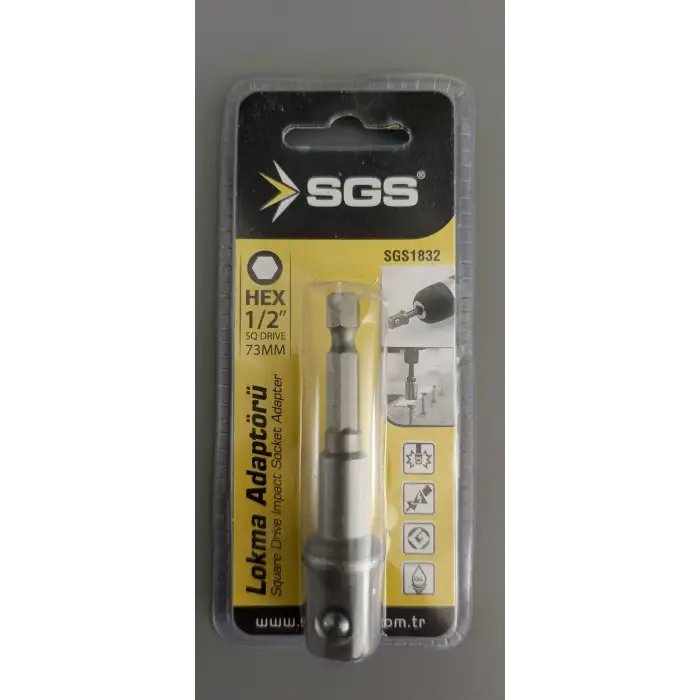SGS LOKMA ADAPTÖRÜ 1/2 73MM (HEX PLUS) SGS1832