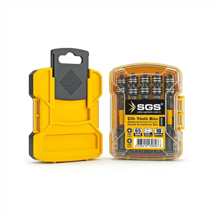 SGS MANYETİK ÇİFT YÖNLÜ BİTS UÇ PH2 65mm Black-Pro Series 10 lu Paket