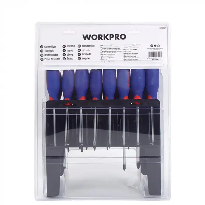 WORKPRO WP200507 100 Parça Duvar Askı Aparatlı Profesyonel CR-V Manyetik Tornavida ve Bits Uç Seti