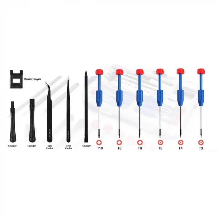 WORKPRO WP200531 12 Parça CR-V Elektronikçi Hassas Profesyonel Onarım Seti
