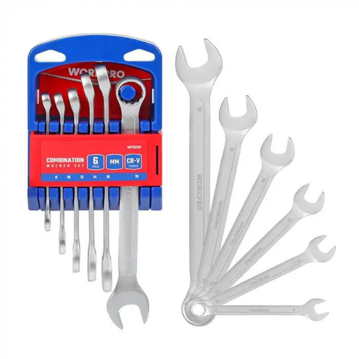 WORKPRO WP202501 Cr-V 6 Parça Profesyonel Kombine Anahtar Takımı