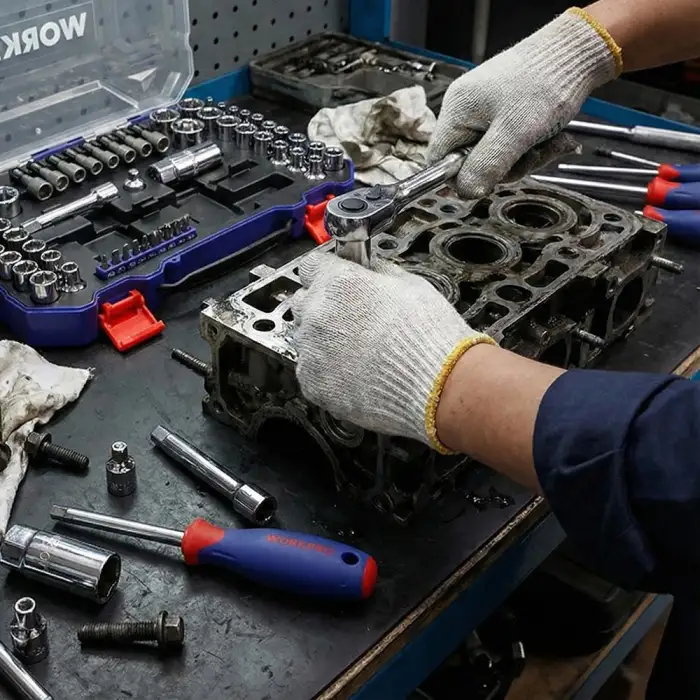 WORKPRO WP202566 1/4’ 3/8’’ Metrik/İnç 63 Parça Cr-V Profesyonel Lokma Takımı