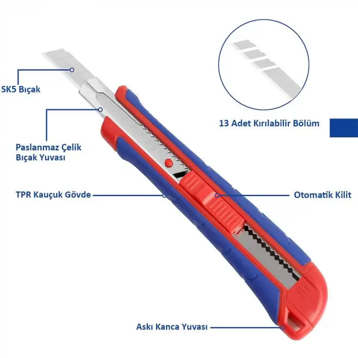 WORKPRO WP212008 9MM Ağır Hizmet Paslanmaz Çelik Kasa Maket Bıçağı