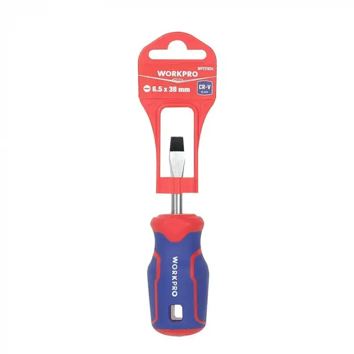 WORKPRO WP221024 6.5x38mm CR-V Manyetik Profesyonel Düz Topaç Tornavida