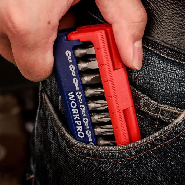 WORKPRO WP221062 13 Parça Manyetik CR-V Vidalama Bits Uç Seti