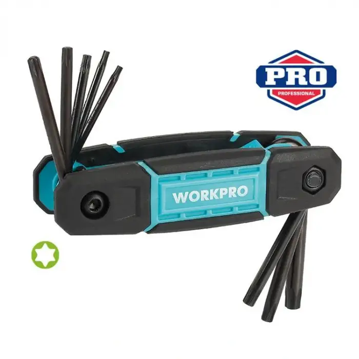 WORKPRO WP222030 8 Parça CR-V Çakı Tipi Torx Profesyonel Allen Anahtar Takımı