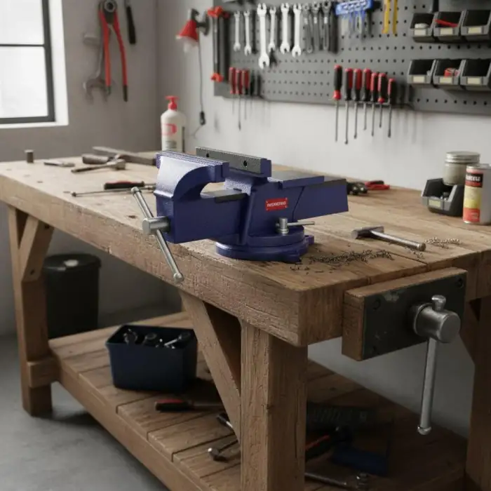 WORKPRO WP233005 100mm 360° Döner Tabanlı Örslü Profesyonel Tezgâh Mengene