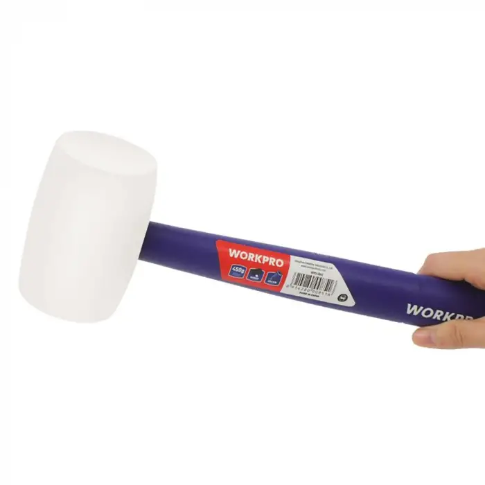 WORKPRO WP241040 57mm 450Gr PVC PP Saplı Beyaz Kauçuk Tokmak