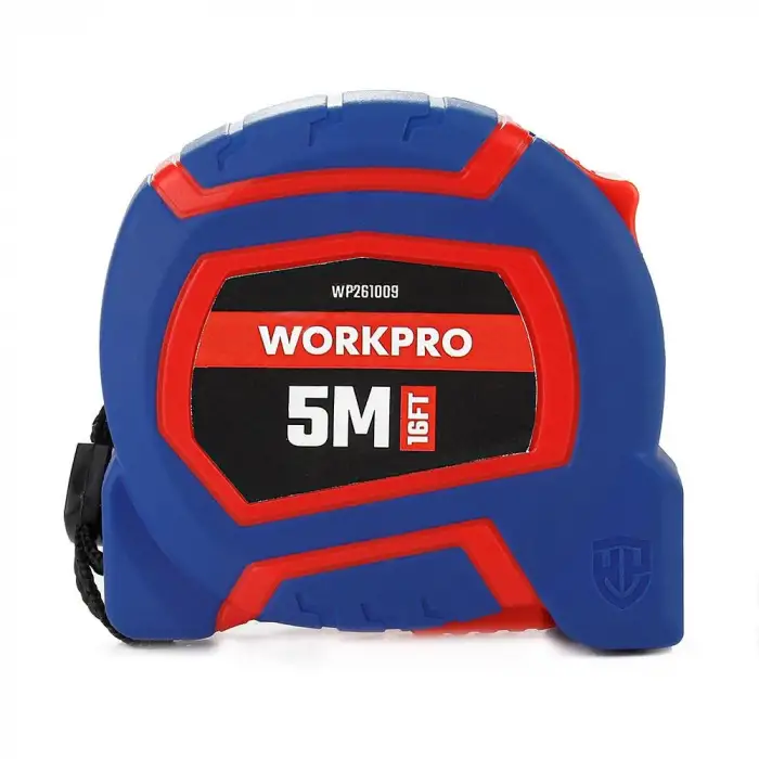 WORKPRO WP261009 5Mx19mm/16Ft. Naylon Kaplama Sarı Çelik Şerit Metre
