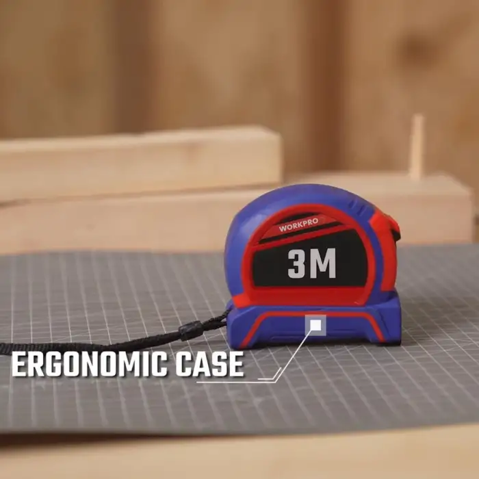 WORKPRO WP261040 3Mx16mm Naylon Kaplama Sarı Çift Taraflı Manyetik Çelik Şerit Metre